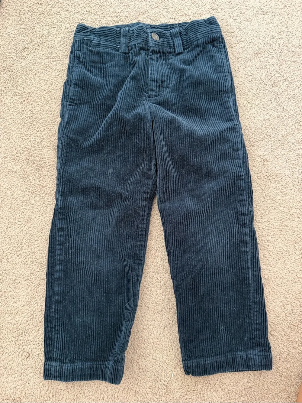 Ralph Lauren Navy Corduroy Kids Pants with Red Pony Logo